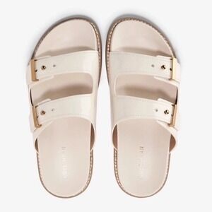 Cole Haan Marisol Footbed Sandal Ivory Patent Leather W31883 Women's Size 10 B